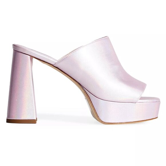 NIB$530 Bettina Vermillon Anita Platform Mules Block Heel Slip-0n Sandals 38.5 - Picture 3 of 16